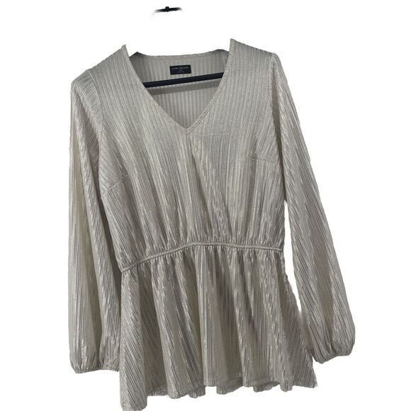 Lane Bryant Sparkle Top Women's 18 20 Fairy Gold‎ Ivory Holiday Event Party New - Picture 1 of 9